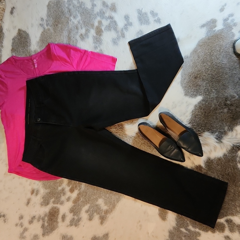Soft Surroundings - Black Denim Straight Leg Ankle Pants - size 16P